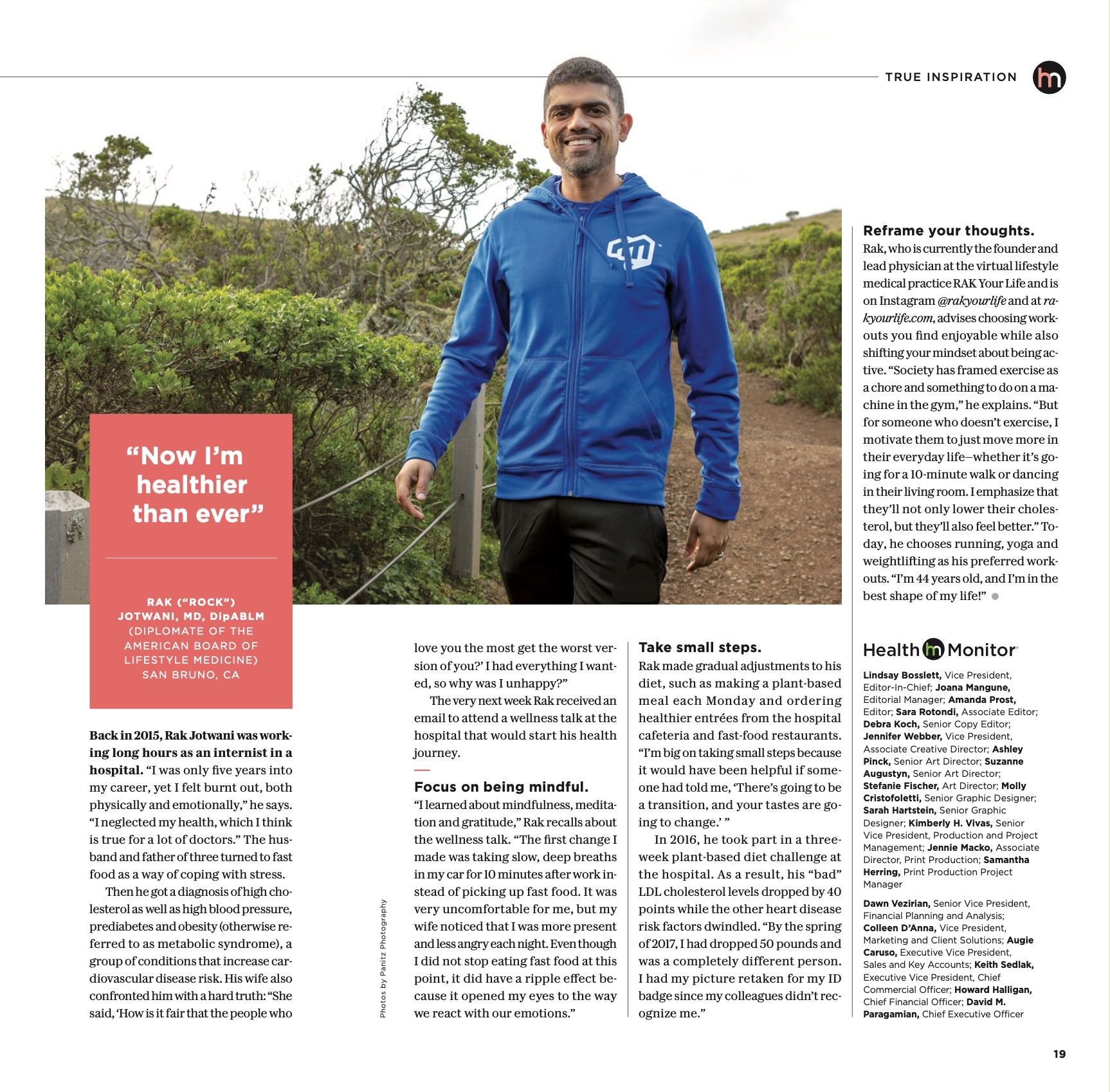 Dr. Rak Jotwani's feature spread in Health Monitor magazine